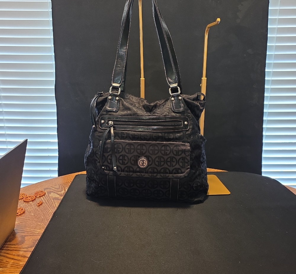 Giani Bernini Black Logo Shoulder Bag
